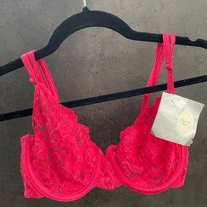 Hot pink lace Christian Dior bra / bralette
